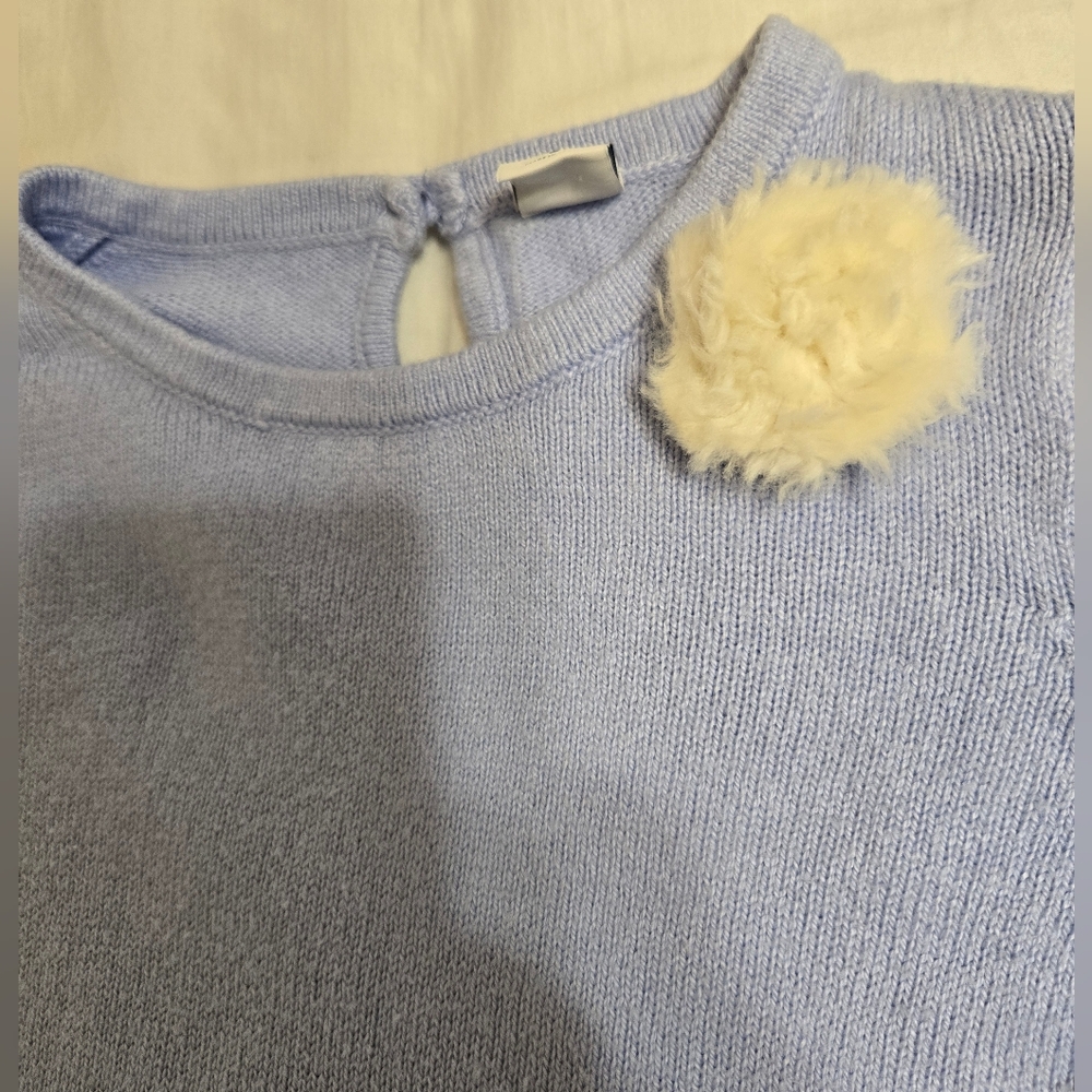Janie and Jack Light Blue Ruffle Sleeve Sweater Size 4 - Picture 5 of 10